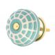 Sea Green Spider Net Etched  Ceramic Drawer Knobs